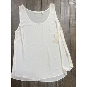 Sejour Women Ivory Cloud Sleeveless Blouse 0X Plus NWT Tank Top Layering Pc Slit